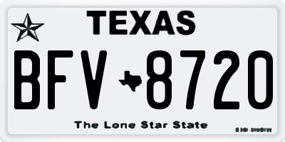TX license plate BFV8720