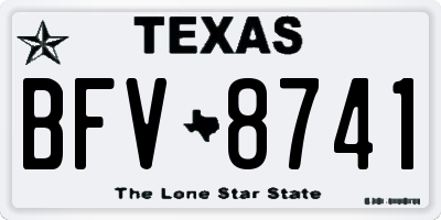 TX license plate BFV8741