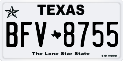 TX license plate BFV8755