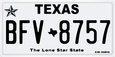 TX license plate BFV8757