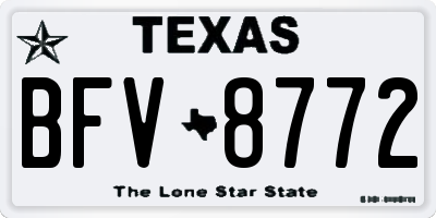 TX license plate BFV8772