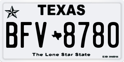 TX license plate BFV8780