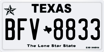 TX license plate BFV8833
