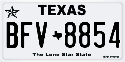 TX license plate BFV8854