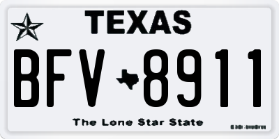 TX license plate BFV8911