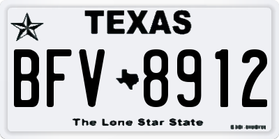 TX license plate BFV8912