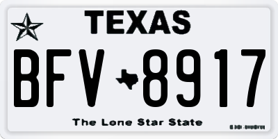 TX license plate BFV8917