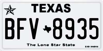 TX license plate BFV8935