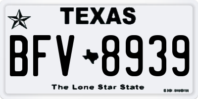 TX license plate BFV8939