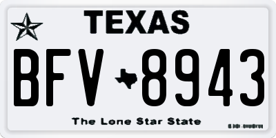 TX license plate BFV8943
