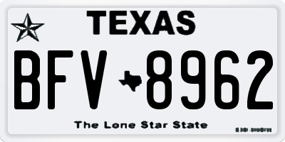 TX license plate BFV8962