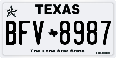 TX license plate BFV8987