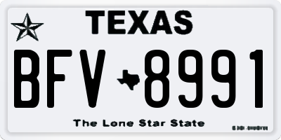 TX license plate BFV8991