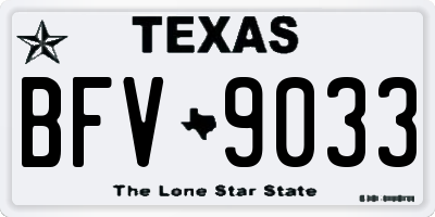 TX license plate BFV9033