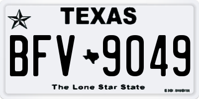 TX license plate BFV9049