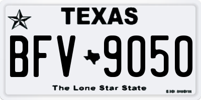 TX license plate BFV9050