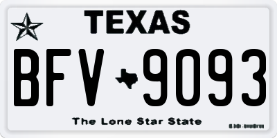 TX license plate BFV9093
