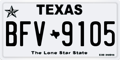 TX license plate BFV9105