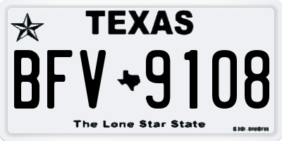 TX license plate BFV9108