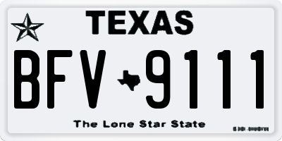 TX license plate BFV9111