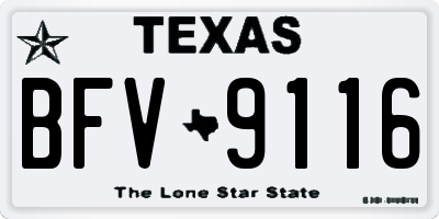 TX license plate BFV9116