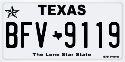 TX license plate BFV9119