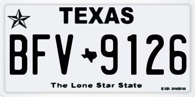TX license plate BFV9126