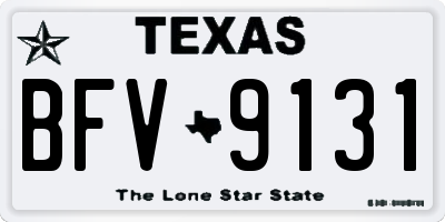 TX license plate BFV9131