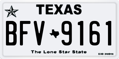 TX license plate BFV9161