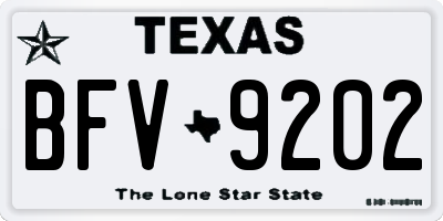 TX license plate BFV9202