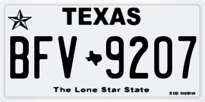 TX license plate BFV9207