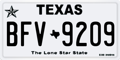 TX license plate BFV9209