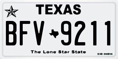 TX license plate BFV9211