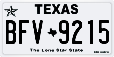 TX license plate BFV9215