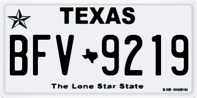 TX license plate BFV9219