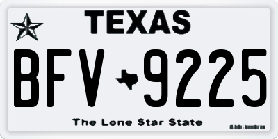 TX license plate BFV9225