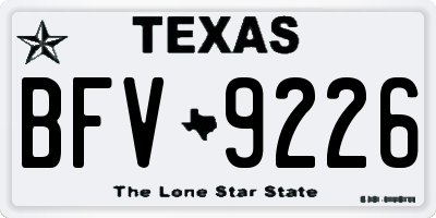 TX license plate BFV9226