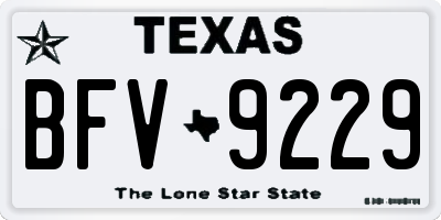 TX license plate BFV9229