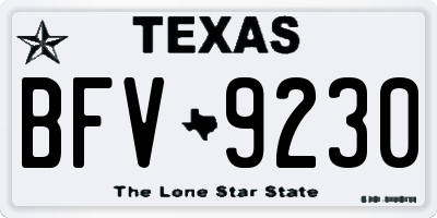 TX license plate BFV9230