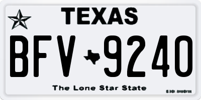 TX license plate BFV9240