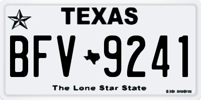TX license plate BFV9241