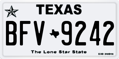 TX license plate BFV9242