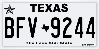 TX license plate BFV9244
