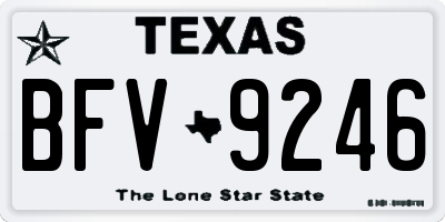 TX license plate BFV9246
