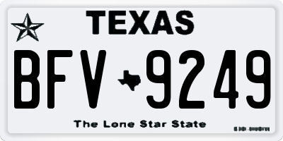 TX license plate BFV9249