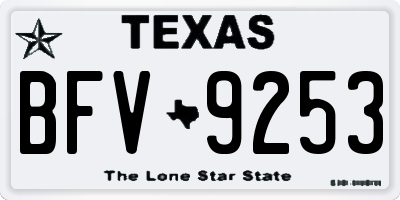 TX license plate BFV9253