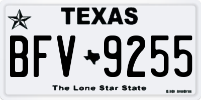TX license plate BFV9255