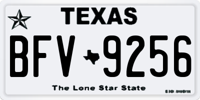 TX license plate BFV9256