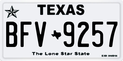 TX license plate BFV9257