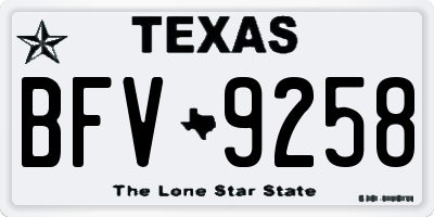 TX license plate BFV9258